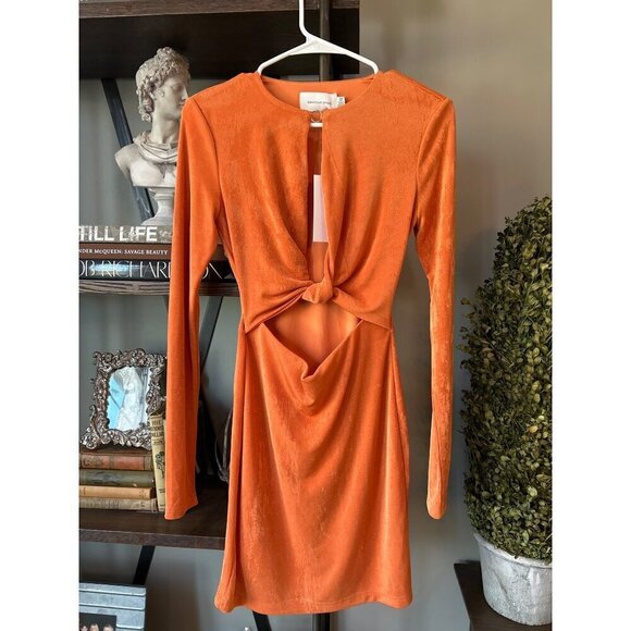 Significant Other Ivy Stretch Bodycon Mini Dress Clay Orange Womens Size 4 US - Picture 6 of 11